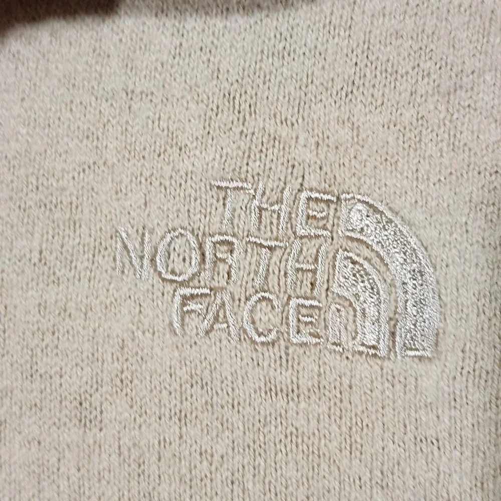 The North Face‎ Mens XL Full Zip Sweater Jacket Beige Gray Trim Outdoors